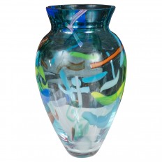 Turqoise Murano glass vase 